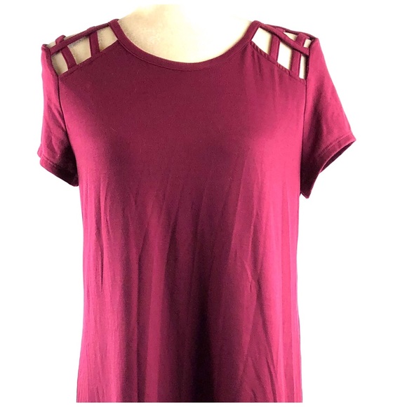 Speechless Burgundy Cage Shoulder Dress - Picture 2 of 8